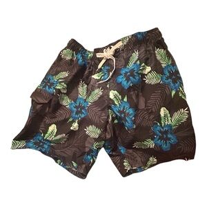Kanu Surf Black and Blue Floral Men's Board Shorts
